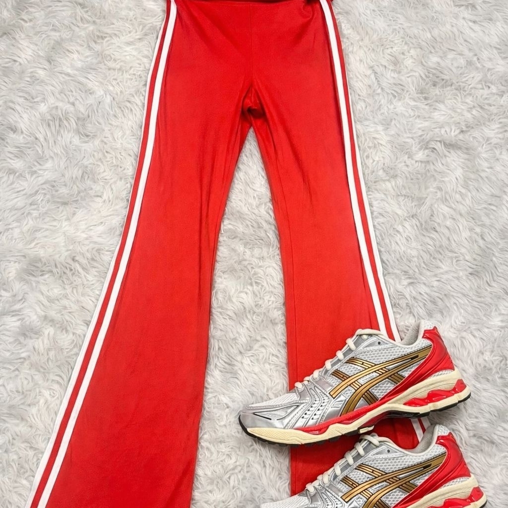 & Other Stories Red Pants with White Stripes
